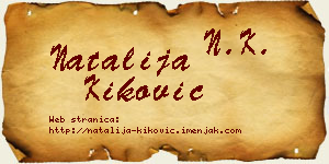 Natalija Kiković vizit kartica